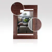 X Inch Designer Natural Wood Wall Mirror