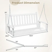 person Wooden Outdoor Porch Swing Heavy Duty Patio Hanging Bench Chair