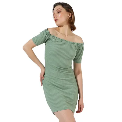 Women Solid & Stripes Lalic Stylish Casual Dresses