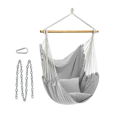 Large Hammock Swing Chair With 2 Pillows, 330 Lb Capacity