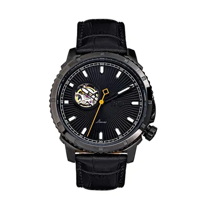 Bauer Automatic Semi-skeletonleather-band Watch