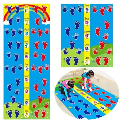 Multicolor Hand & Foot Hopscotch Jumbo Play Mat Game For Kids N Adults Family Fun Game