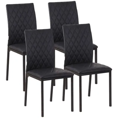 Dining Chairs Faux Leather Accent Chair For Kitchen Set Of 4