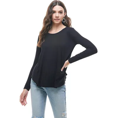 Long Sleeve Loose Fit Solid Top