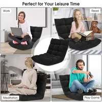 Adjustable 14-position Floor Chair Folding Gaming Sofa Chair Cushioned