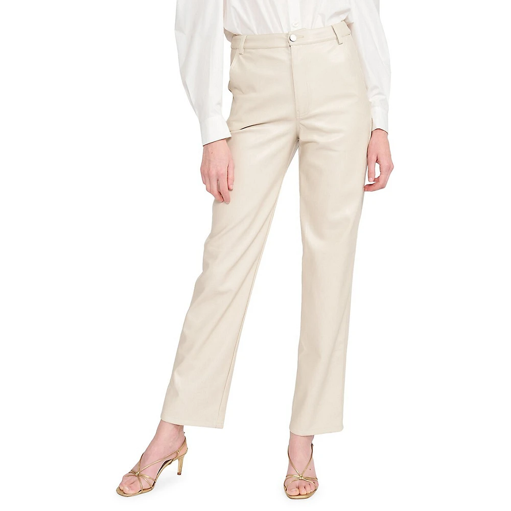 Lana Faux Leather Straight-Leg Trouser