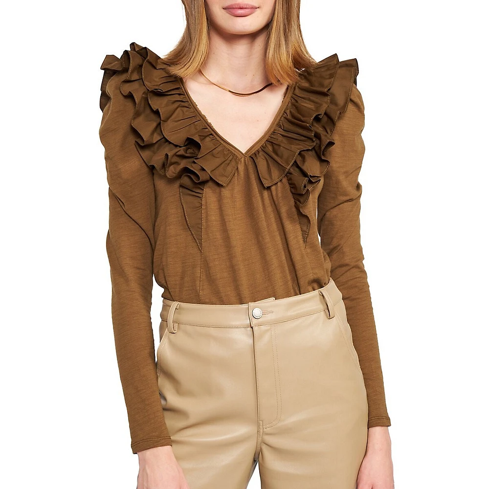 Gilda Ruffle-Trim Top