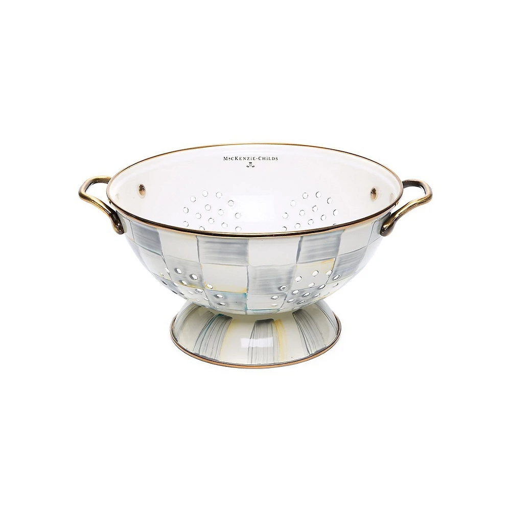 Sterling Check Enamel Large Colander