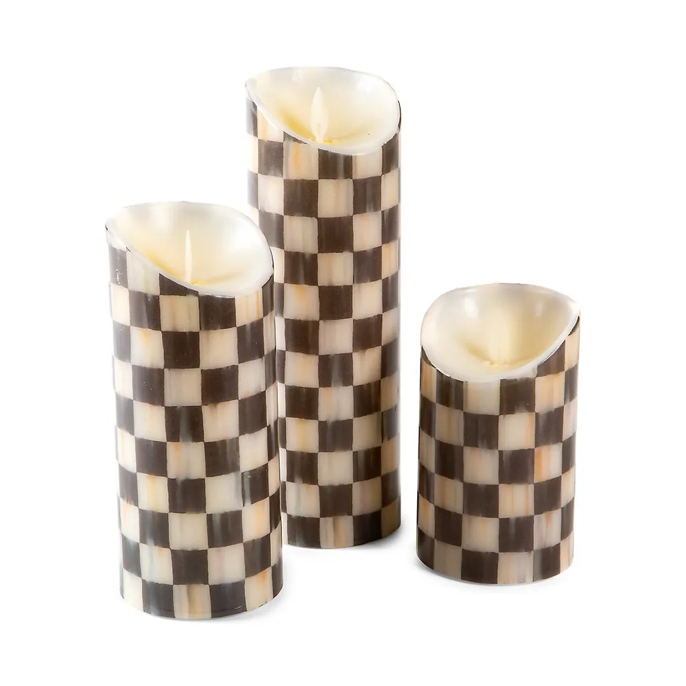 Courtly Check Flicker -Inch Pillar Candle