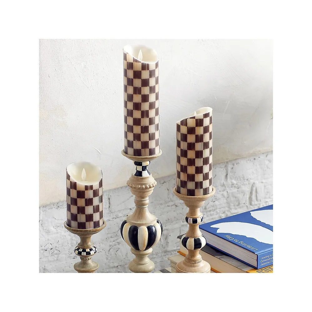 Courtly Check Flicker 9" Pillar Candle