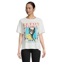 T-shirt décontracté à motif Elton John Live Concert 92