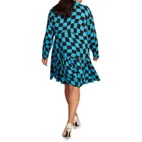 Plus Alicia Psychedelic-Print Shirtdress