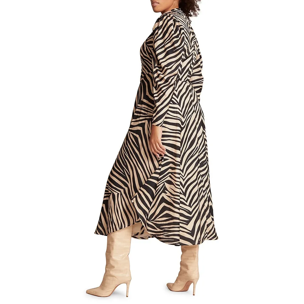 Plus Leela Animal-Print Midi Dress