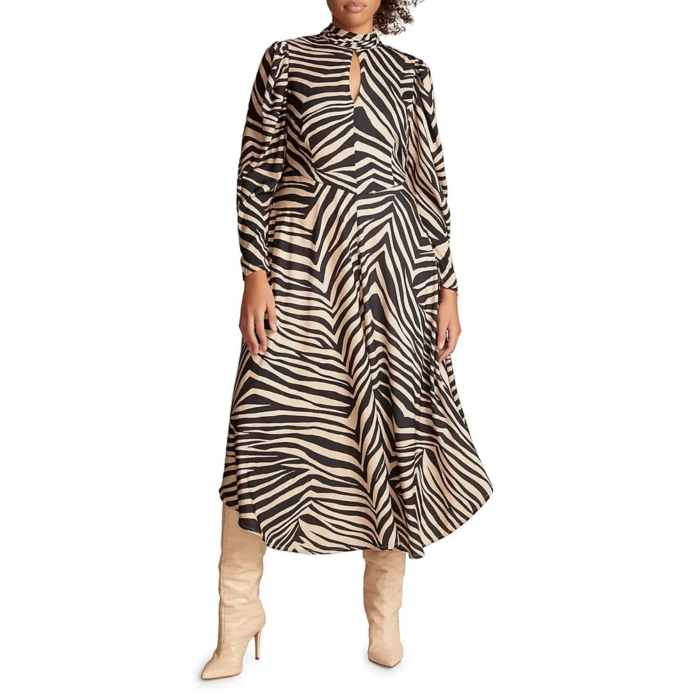 Plus Leela Animal-Print Midi Dress