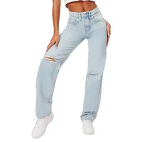 Mid-Rise 5-Pocket Ripped Jeans