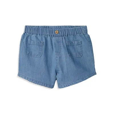 Little Girl's Organic Cotton Denim Shorts