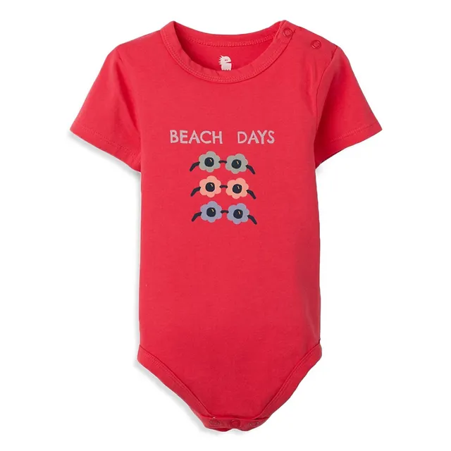 RISE LITTLE EARTHLING Baby's Short-Sleeve Organic Cotton Graphic Bodysuit