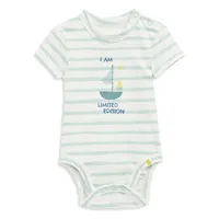 Baby's Stretch-Organic Cotton Nautical Stripe Bodysuit