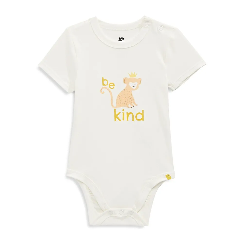 RISE LITTLE EARTHLING Baby's Short-Sleeve Organic Cotton Graphic Bodysuit