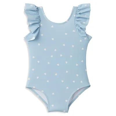 Maillot de bain une pièce à emmanchures volantées et facteur protection contre les rayons UV 50+ Splash pour bébé fille