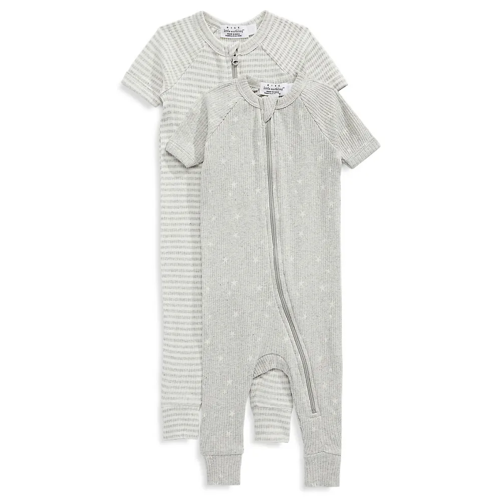 Baby's 2-Pack Organic Cotton Short-Sleeve Rompers