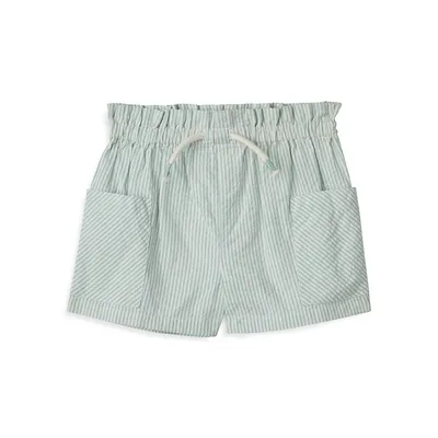 Baby Girl's Organic Cotton Paperbag Shorts