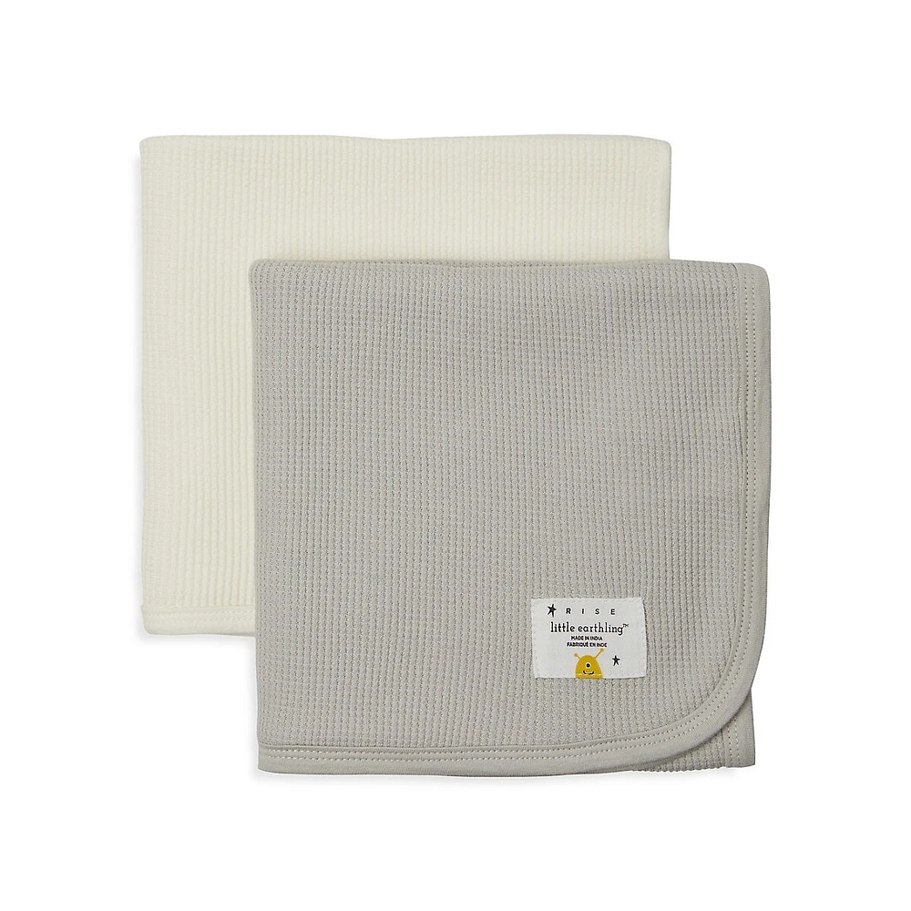 Organic Cotton 2-Pack Waffle Receiving Blankets