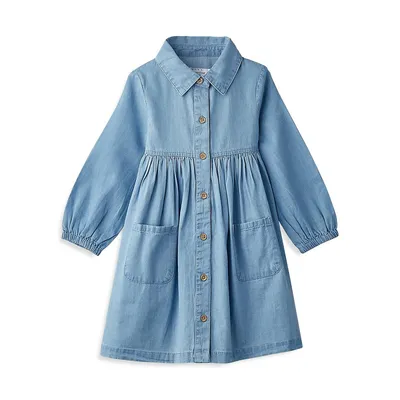 Little Girl's Play Chambray Buttondown Dress