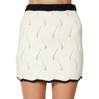 Spell On You Yarn Knit Mini Skirt