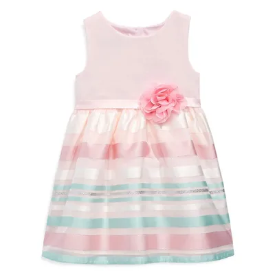 Little Girl’s Shadow Stripe Party Dress