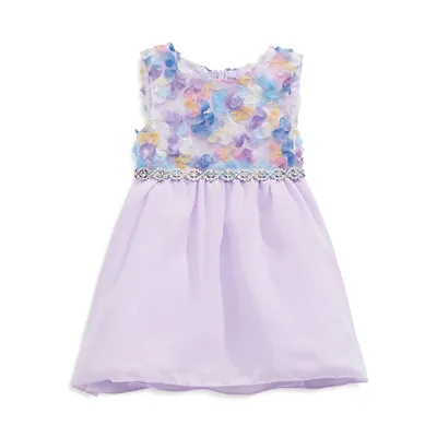 Baby Girl's 3D Multicolour Soutache Tulle Dress
