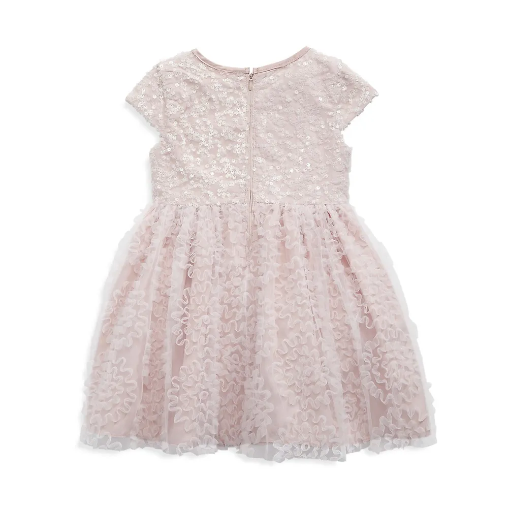 Little Girl's Sequin and Soutche Party Dress