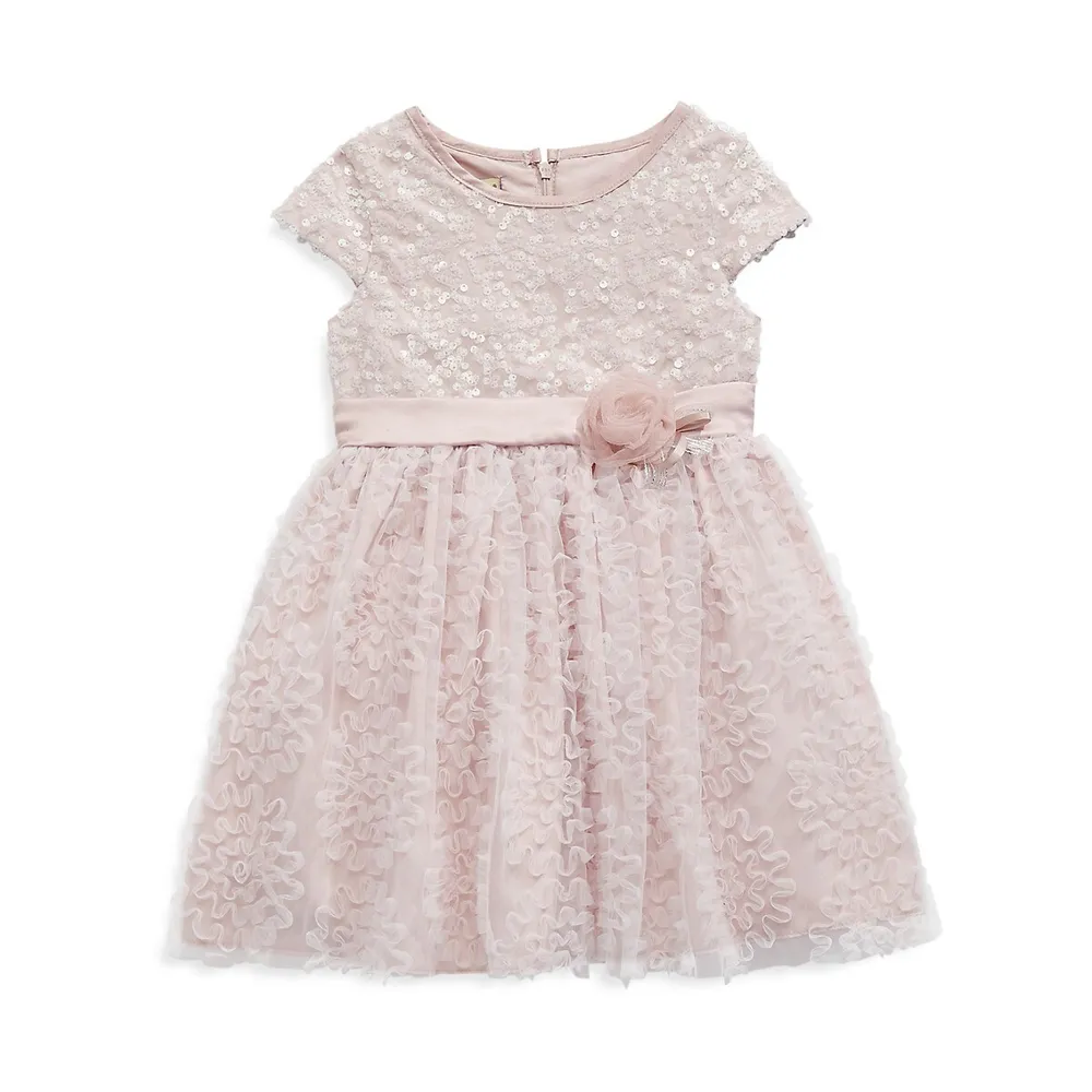 Little Girl's Sequin and Soutche Party Dress