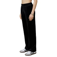 Velour Wide-Leg Pants