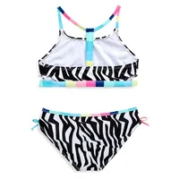 Ensemble bikini 2 pièces avec facteur de protection contre les rayons UV 50 + Optic Zebra pour fille