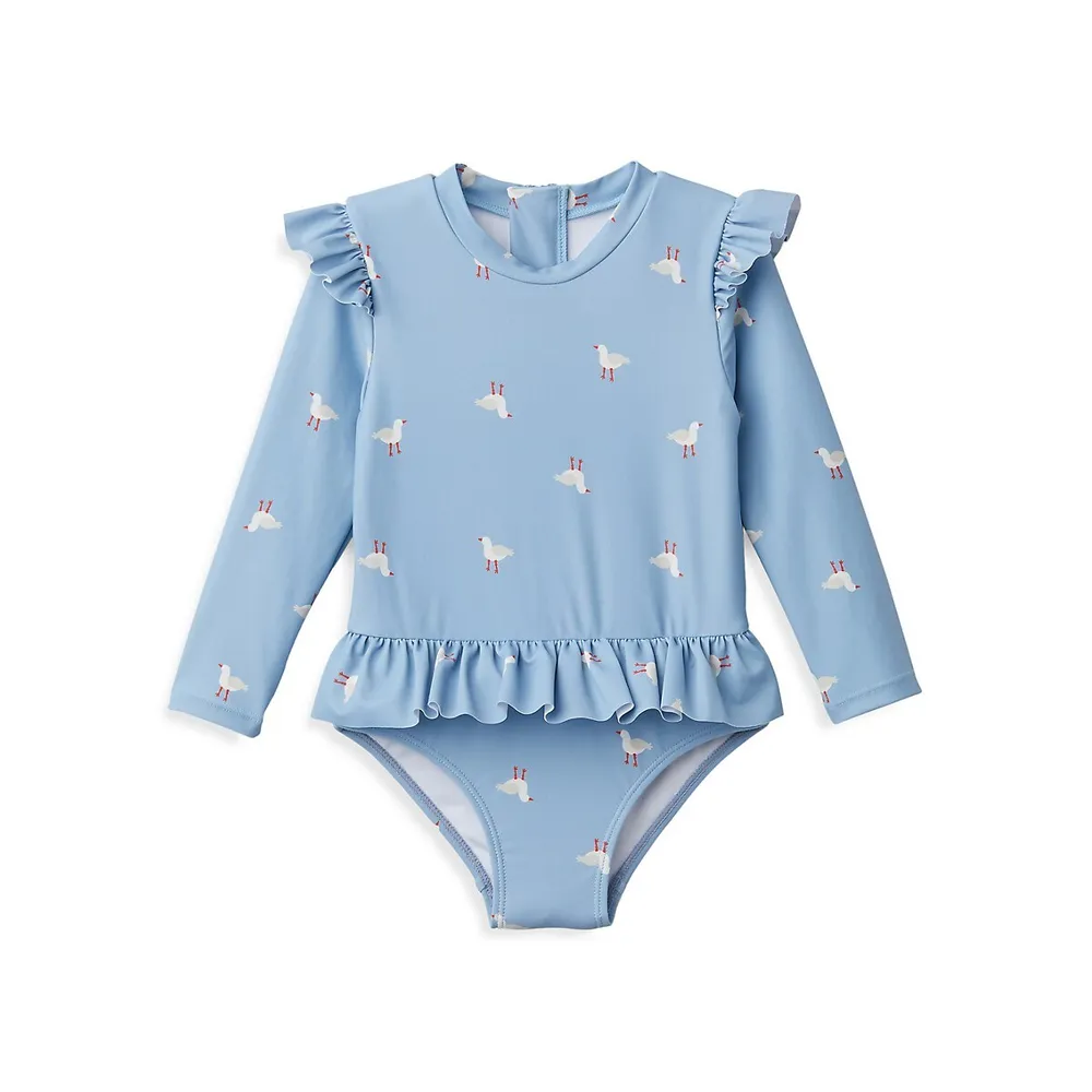 RISE Little Earthling Ruffle Bodysuit White