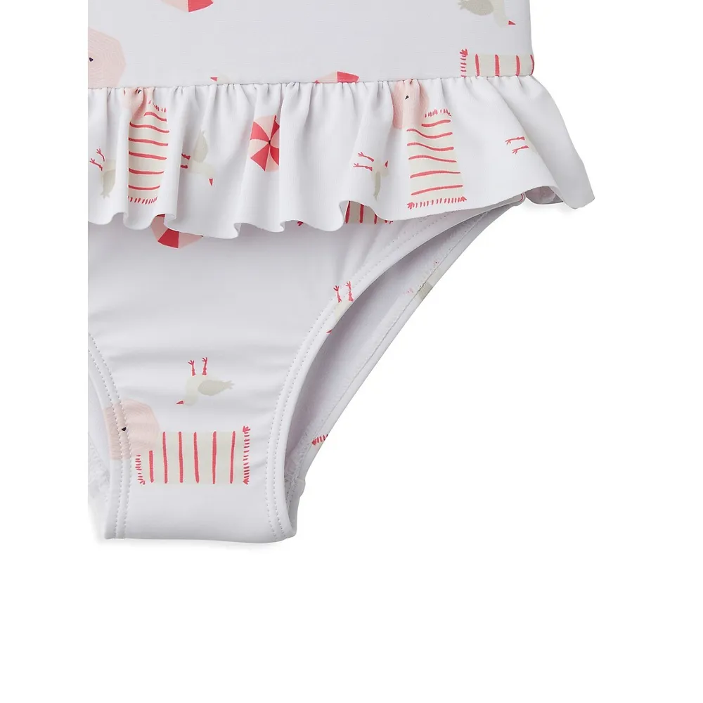 Maillot de bain une pièce à volants Splash pour fillette