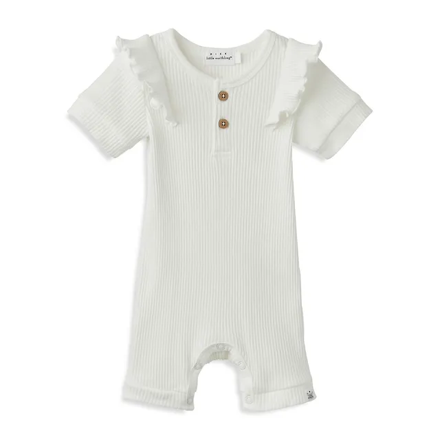 Ruffle-trimmed Muslin Romper Suit