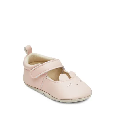Baby Girl's Soft Appliqué Slippers
