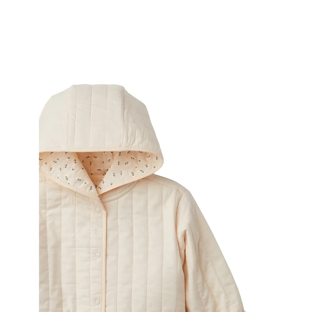 Baby's Organic Cotton Quilted Hooded Jacket