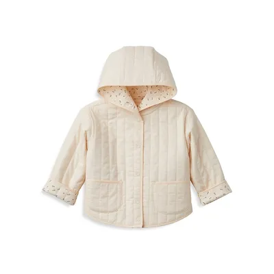 Baby's Organic Cotton Quilted Hooded Jacket
