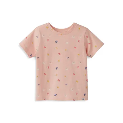 T-shirt à imprimé floral pour fillette