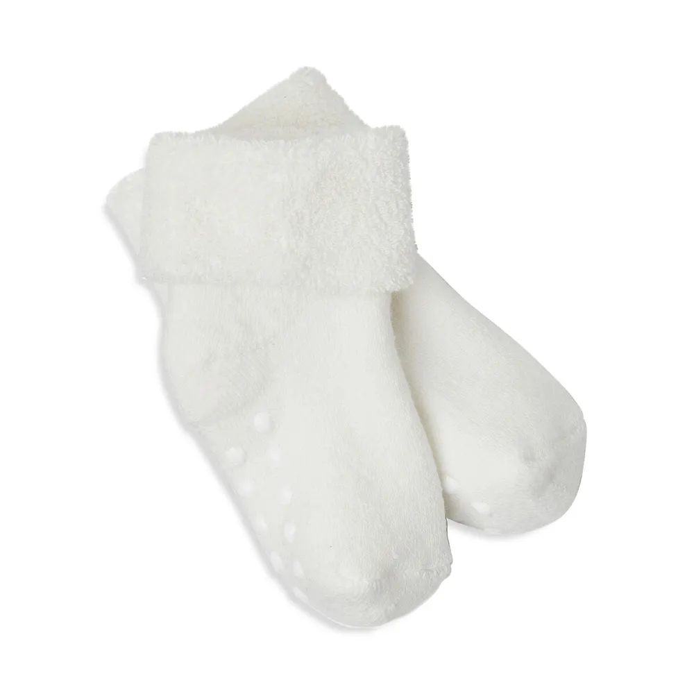 Baby's 4-Pack Roll-Over Crew Socks With Gripper