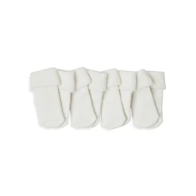Baby's 4-Pack Roll-Over Crew Socks With Gripper