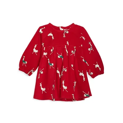Baby Girl's Party Cozy Printed Dress