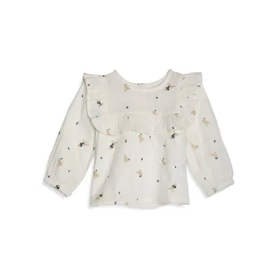 Baby Girl's Party Ruffled Blouse