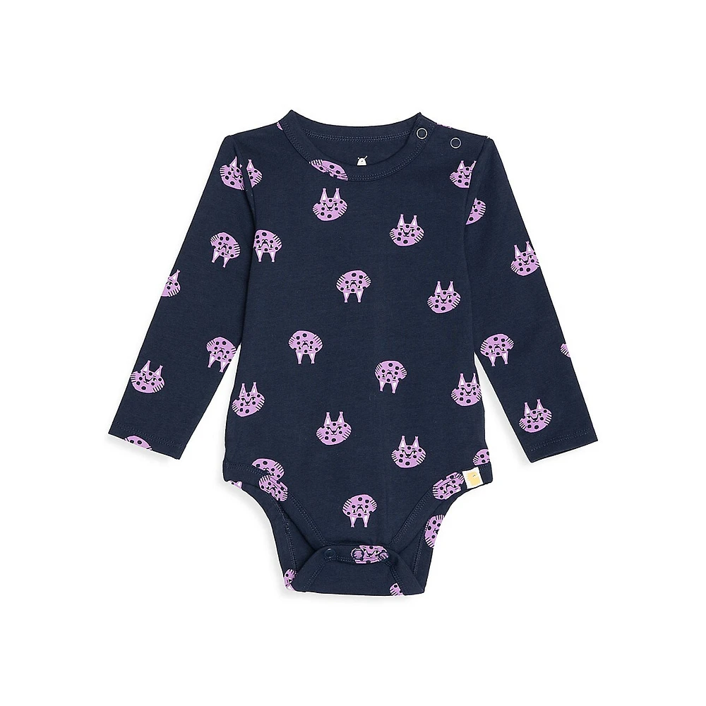 Baby Girl's Organic Cotton-Blend Long-Sleeve Bodysuit