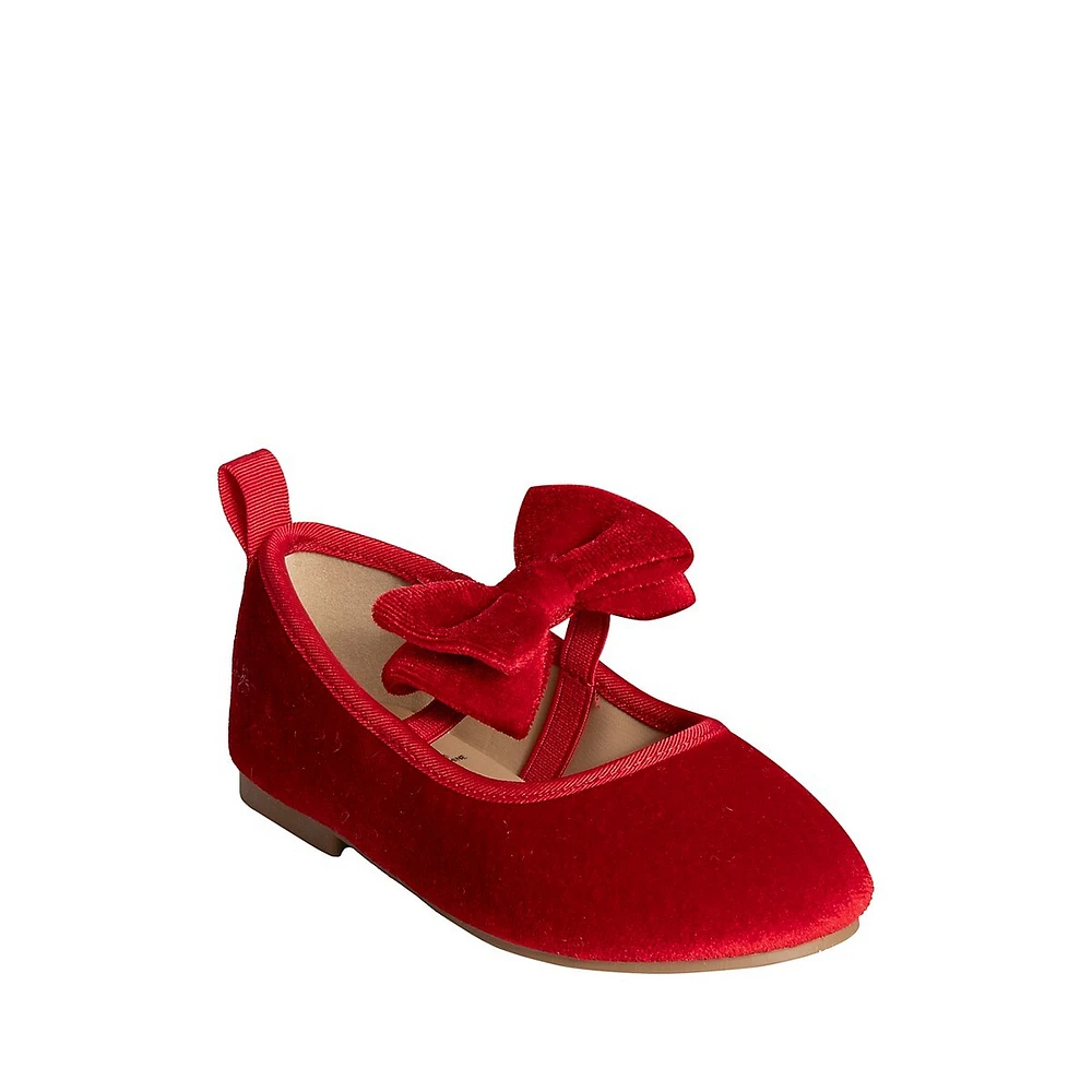 Baby Girl's & Little Party Velvet Ballet Flats