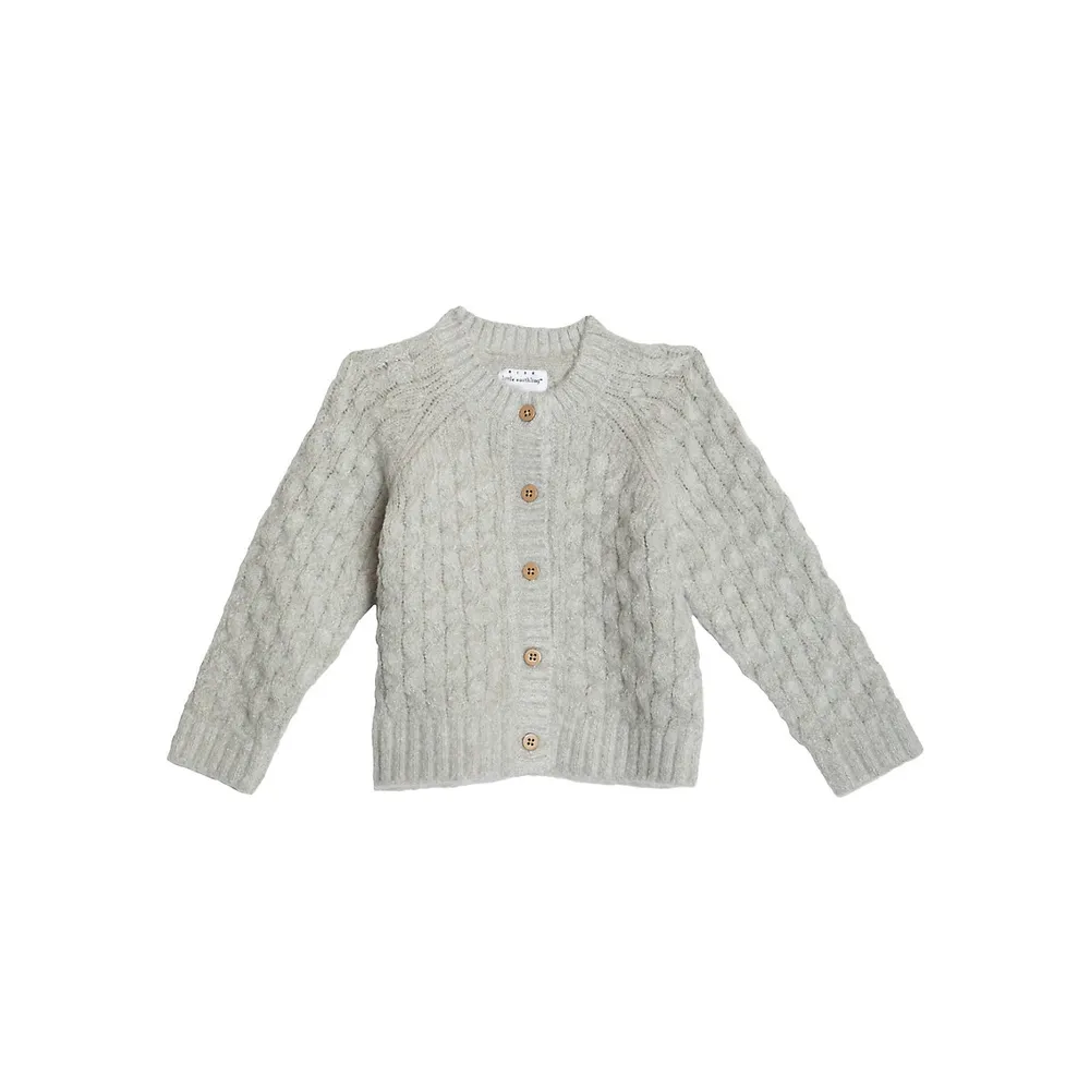 Baby Girl's Play 2-Piece Cable-Knit Cardigan & Hat Set