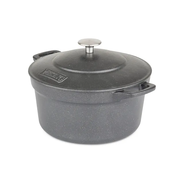 Viking 7-Quart Enamel Coated Cast Iron Dutch Oven/Roaster, Gray